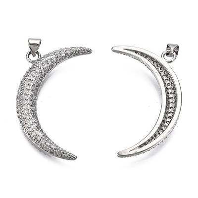 Brass Micro Pave Clear Cubic Zirconia Pendants