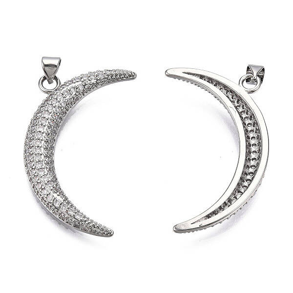 Brass Micro Pave Clear Cubic Zirconia Pendants