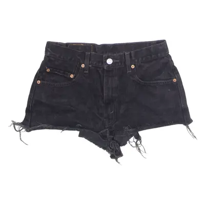 LEVI'S Altered 505 Womens Denim Shorts Black 90s M W30