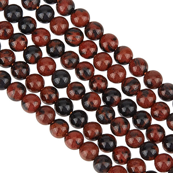 2 Strands Natural Mahogany Obsidian Beads Strands