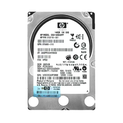 512116-001 HP 146GB 3Gb/s SAS 10000 2.5-inch Hard Drive
