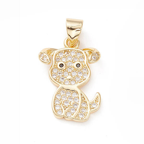 Brass Micro Pave Cubic Zirconia Pendants
