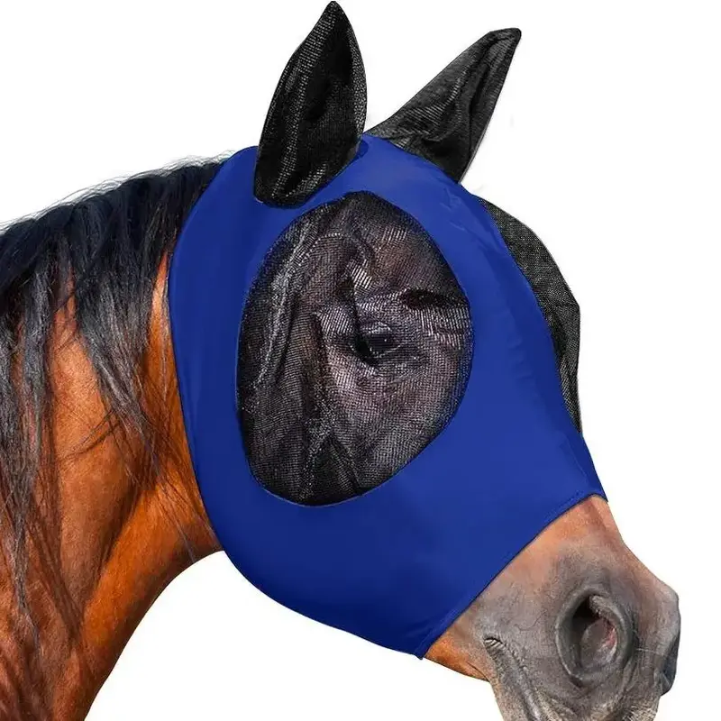 Breathable Horse Face Mask, Anti-mosquito Horse Face Cover, Elastic Mesh Horse Face Cover, Pet Supplies, Equestrian, Horse Ac...