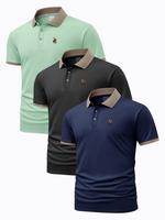 Men's Horse Graphic Polo Shirt, Regular Fit Casual Short Sleeve Top for Summer, Men's Clothes for Daily Wear, Tropical