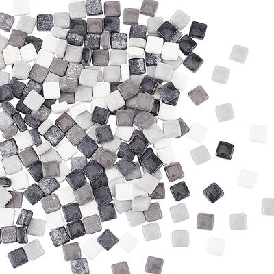 190 pcs 12mm(0.47 Inch) Square Glass Mirror Tiles Mini Glass Decorative Mosaic Tiles for Home Decoration Crafts Jewelry Makin...