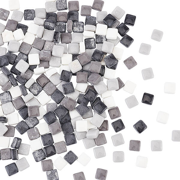 190 pcs 12mm(0.47 Inch) Square Glass Mirror Tiles Mini Glass Decorative Mosaic Tiles for Home Decoration Crafts Jewelry Makin...