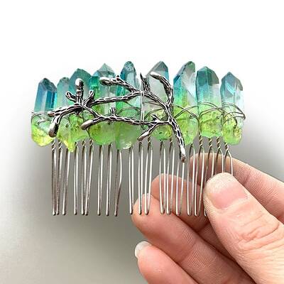 Natural Crystal Hair Combs