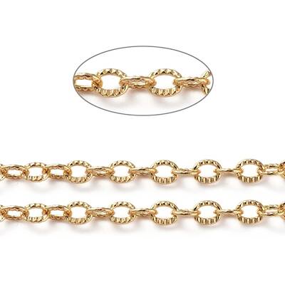 3.28 Feet Brass Textured Cable Chains