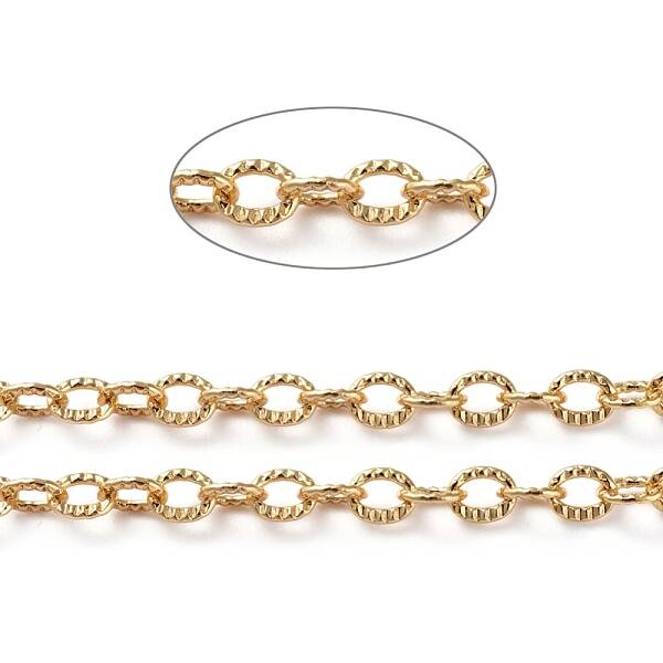 3.28 Feet Brass Textured Cable Chains
