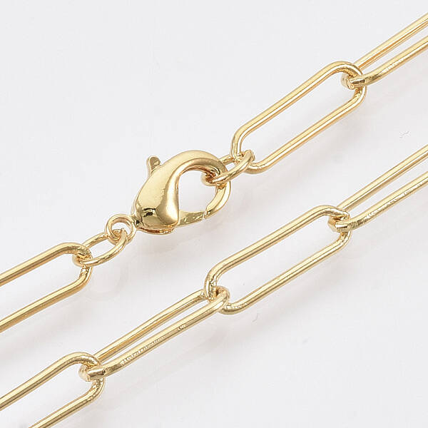 Brass Round Oval Paperclip Chain Necklace Making