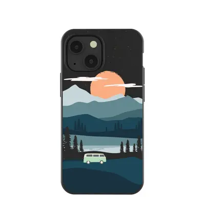 Black Digital Nomad iPhone 13 Mini Case