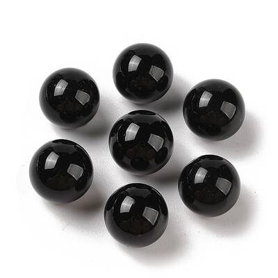 Natural Black Onyx(Dyed & Heated) No Hole Sphere Beads