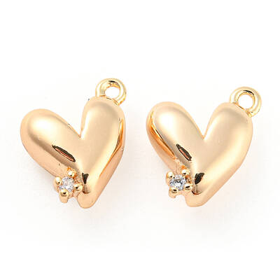 Brass Micro Pave Cubic Zirconia Charms