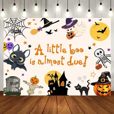 Rip Castle Witch Bat Halloween Baby Shower Backdrop