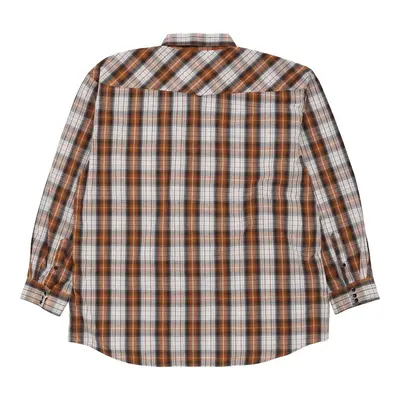 Batik Bay Striped Short Sleeve Shirt - Large Beige Cotton Blend