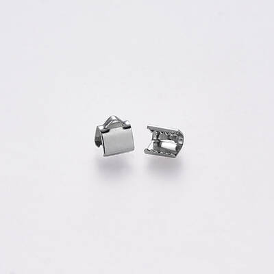 Tarnish Resistant 304 Stainless Steel Ribbon Crimp Ends