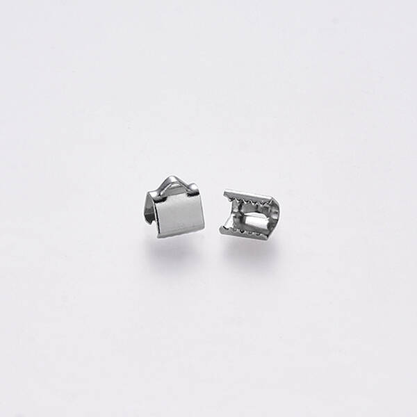 Tarnish Resistant 304 Stainless Steel Ribbon Crimp Ends
