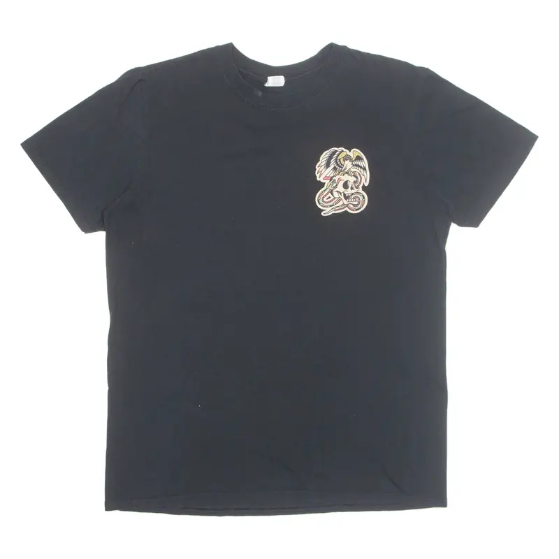 GILDAN Skull Eagle Mens T-Shirt Black M