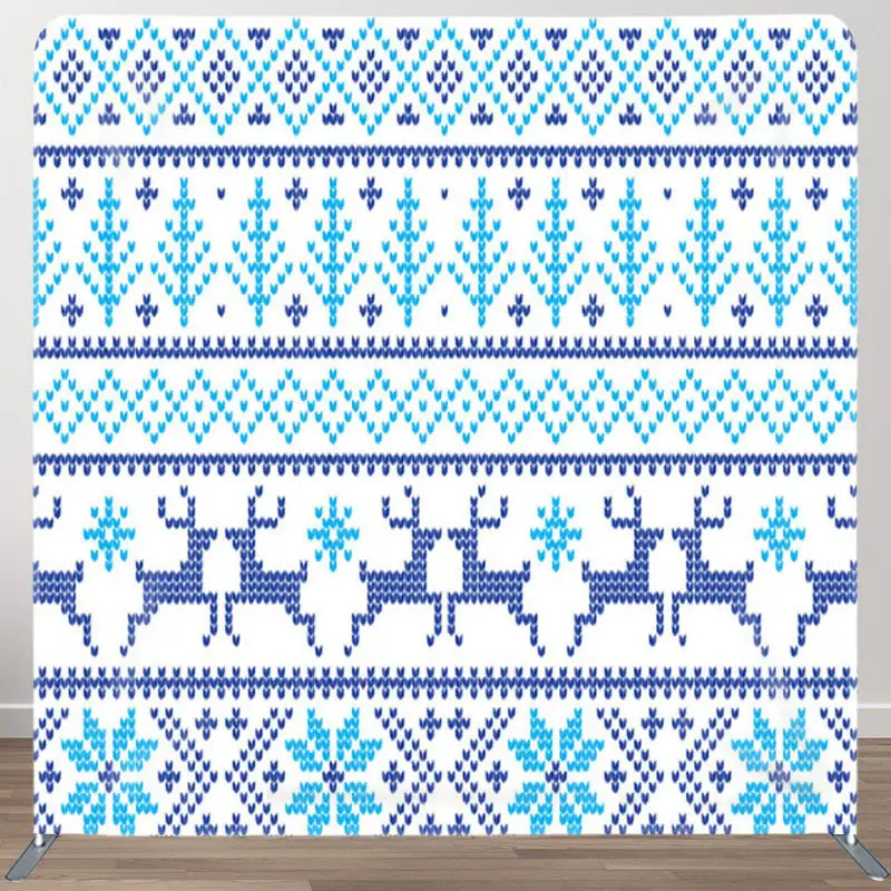 Aperturee Light And Dark Blue Tetile Pattern Backdrop For Decor - Aperturee