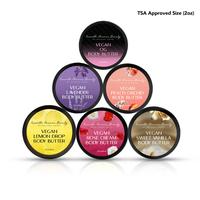 Vegan Body Butter Travel 6-Pack (Skin Nourishing, TSA Approved 2oz Size)