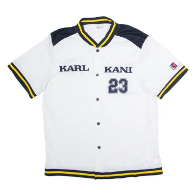 KARL KANI #23 Baseball Mens Jersey White Button Neck L