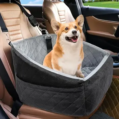 Yunpawpet Dog Car Seat for Small Medium Dogs Under 35lbs, Washable Booster Seat with Storage Pockets, Dog Bed Pet Travel Acce...