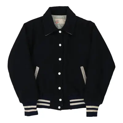 Age 10-12 Made in U.S.A. Paramus Cheerleaders Gorga Baseball Jacket - Small Black Cotton Blend