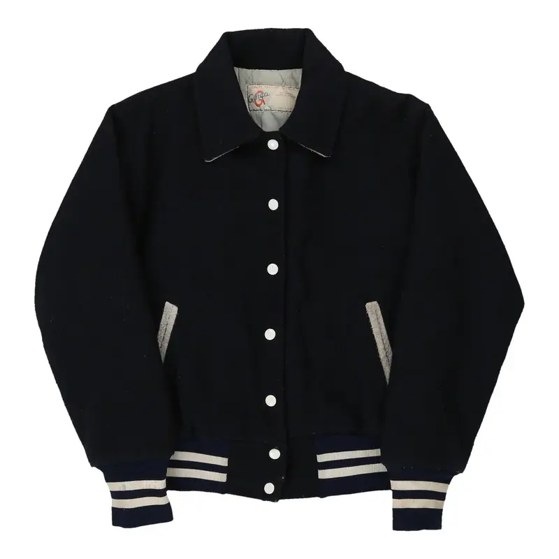 Age 10-12 Made in U.S.A. Paramus Cheerleaders Gorga Baseball Jacket - Small Black Cotton Blend