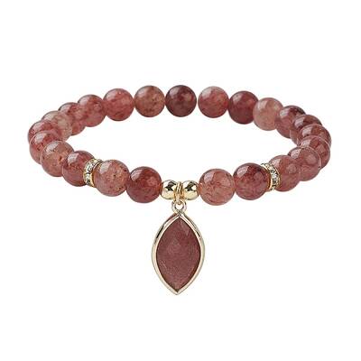 Natural Strawberry Quartz Stretch Bracelets