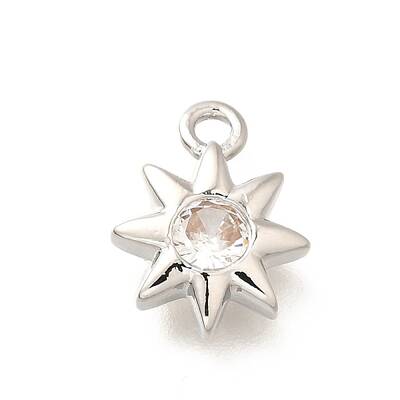 Brass Micro Pave Cubic Zirconia Charms