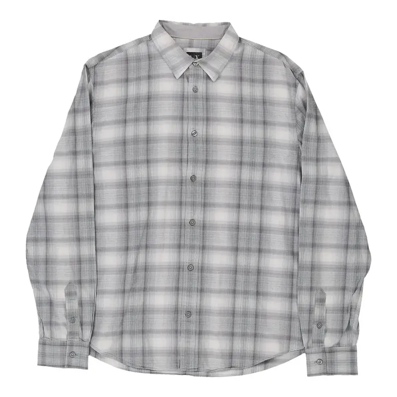 Armani Checked Shirt - Large Grey Cotton