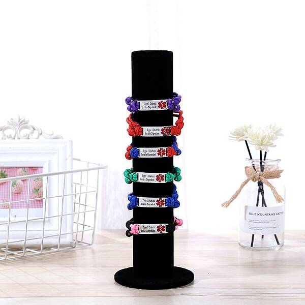 Velvet Vertical Tower Jewelry Bracelet Display Stand