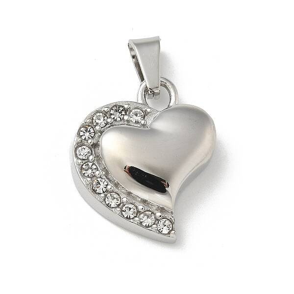 304 Stainless Steel Rhinestone Pendants