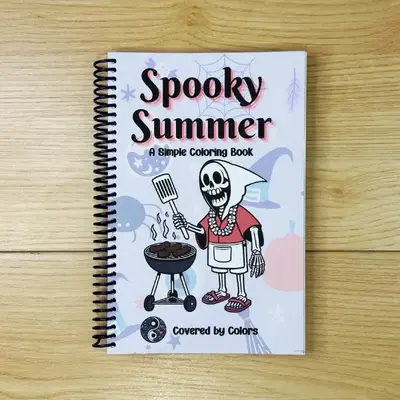 Spooky Summer Bold and Simple Activity Coloring Book Spiral Bound cozy halloween