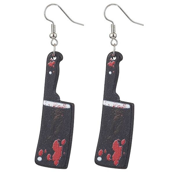 Hallowmas Printed Acrylic Dangle Earrings
