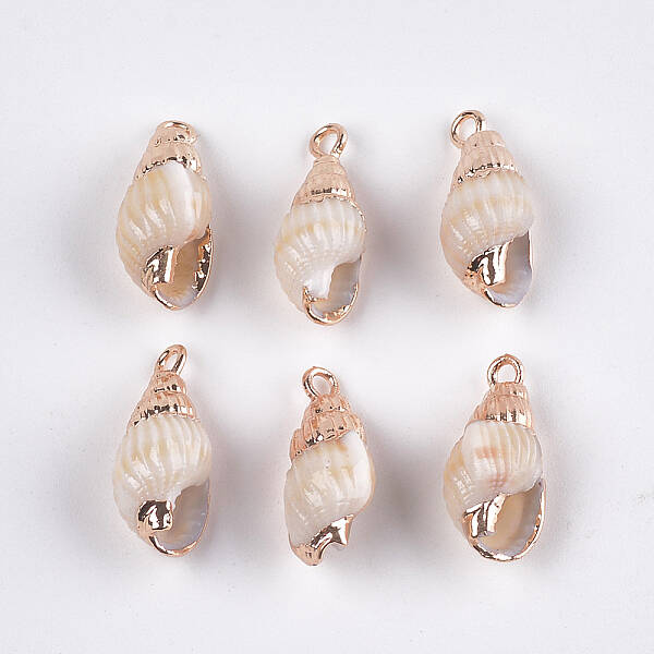 Electroplate Spiral Shell Pendants