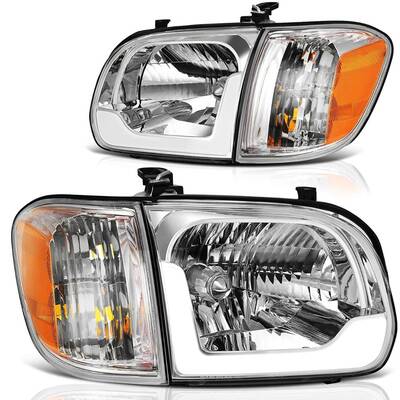 YITAMOTOR® LED DRL 2005-2006 Toyota Tundra SR5/Limited (Double Cab Only) Chrome Housing Headlight Assembly