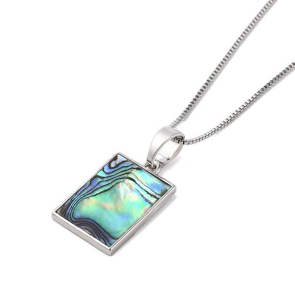 Rack Plating Natural Paua Shell Pendants Necklace