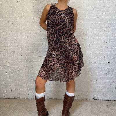 Unbranded Animal print Dress - Large Brown Polyester