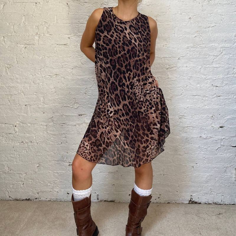 Unbranded Animal print Dress - Large Brown Polyester