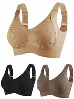 Women's Solid Color Wireless Bra, Comfortable Breathable Elegant Seamless Push Up Bra, Underwear for Women, Softness Underwea...