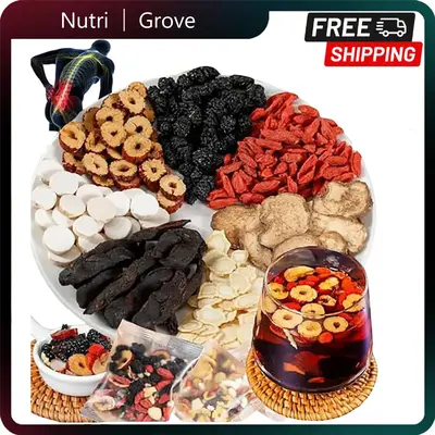 Kidney tea formula Ginseng Five TreasureTeaCombination Scented Tea Eight Treasure TeaRedDate Wolfberry Tea Men's Tea HealthTe...