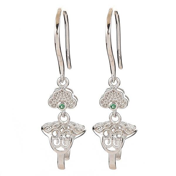 925 Sterling Silver Micro Pave Clear Cubic Zirconia Earring Hooks