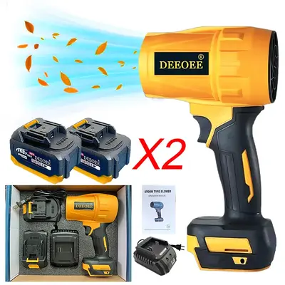 DEEOEE Cordless Turbo Jet Leaf Blower – High-Power Brushless Motor, Violent TurboFan for Car Drying Cordless Turbo Super Po...
