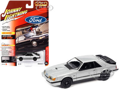 1986 Ford Mustang SVO Silver Metallic with Black Stripes \