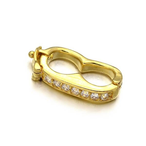 Rack Plating Brass Micro Pave Cubic Zirconia Twister Clasps