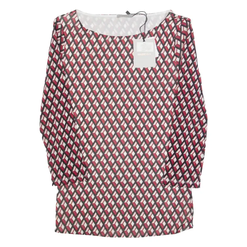 MARELLA Womens Printed Top Red Long Sleeve Crazy Pattern M