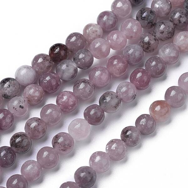 Natural Lepidolite/Purple Mica Beads Strands