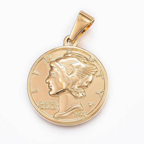 304 Stainless Steel Coin Pendants