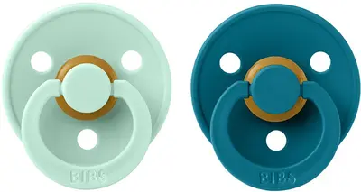 BIBS Colour Natural Rubber Size 2: 6+ months pacifier Nordic Nordic Mint / Forest 2 pcs